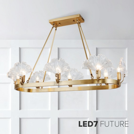 Loft Industry Modern - Lotus Rib Oval Chandelier